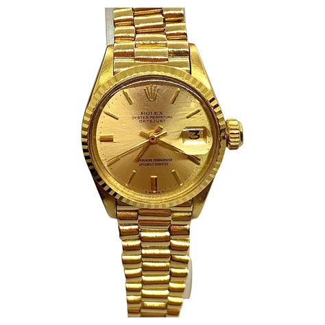 Rolex Oyster Perpetual Datejust 6917 in oro da donna, anni '70